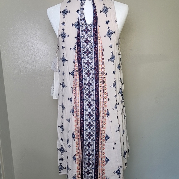 Boho Mini Dress Sleeveless Ivory Taylor & Sage Juniors Size Small - Picture 4 of 12
